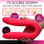 7X Double Down Silicone Double Dildo with Remote - Pink