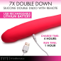 7X Double Down Silicone Double Dildo with Remote - Pink