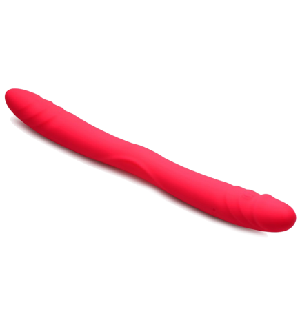 7X Double Down Silicone Double Dildo with Remote - Pink