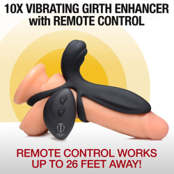 10X Silicone Vibrating Girth Enhancer with Remote Control