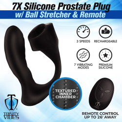 Silicone Prostate Vibe with Cock Ring and Remote