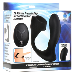 Silicone Prostate Vibe with Cock Ring and Remote