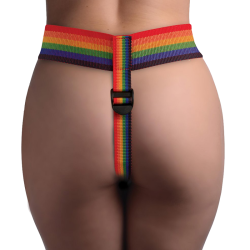 Rainbow Strap On Harness with Silicone O-Rings