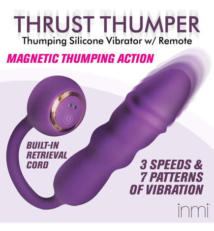 Thrust Thumper Thrusting Silicone Vibrator with Remote