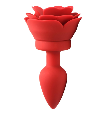 28X Silicone Vibrating Rose Anal Plug with Remote