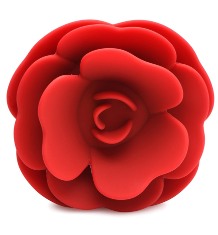 28X Silicone Vibrating Rose Anal Plug with Remote