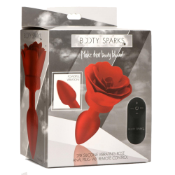 28X Silicone Vibrating Rose Anal Plug with Remote