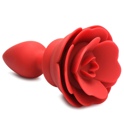 28X Silicone Vibrating Rose Anal Plug with Remote