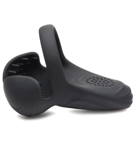 10X Vibrating Silicone Cock Ring with Taint Stim and Remote