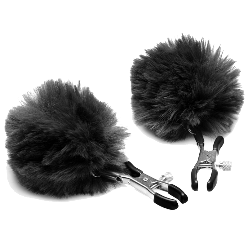 Pom Pom Nipple Clamps - Black Pom Pom Nipple Clamps - Black