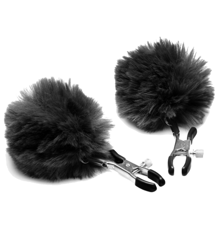 Pom Pom Nipple Clamps - Black