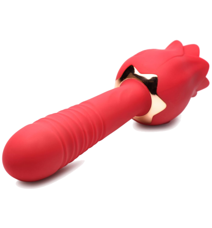 Racy Rose Thrusting and Licking Rose Vibrator
