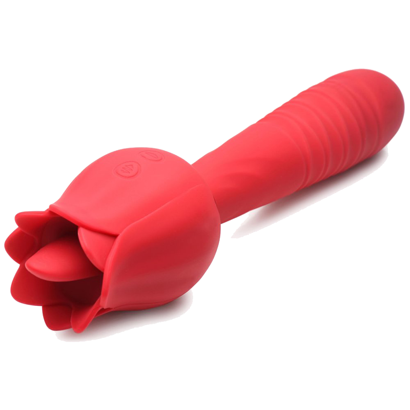 Racy Rose Thrusting and Licking Rose Vibrator Racy Rose Thrusting and Licking Rose Vibrator