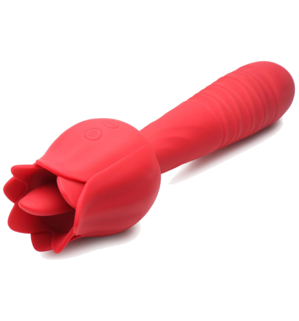 Racy Rose Thrusting and Licking Rose Vibrator
