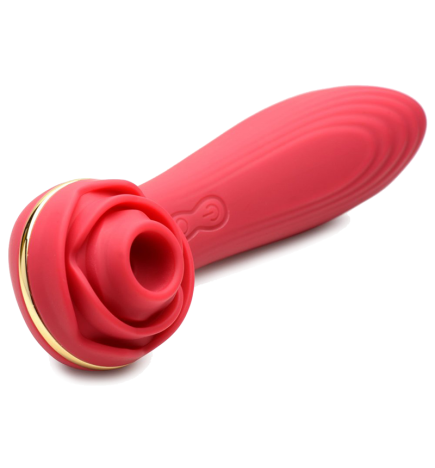 Passion Petals 10X Silicone Suction Rose Vibrator - Red