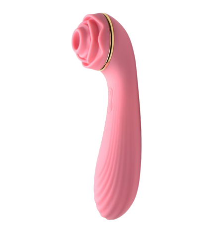 Passion Petals 10X Silicone Suction Rose Vibrator - Pink