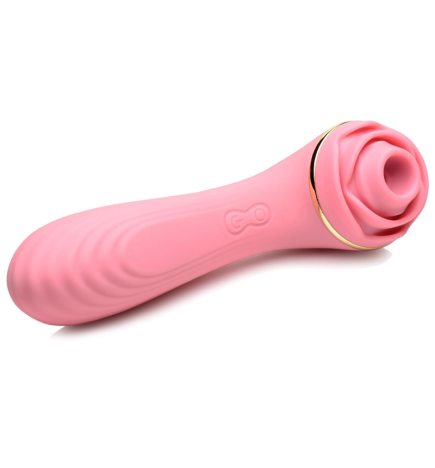 Passion Petals 10X Silicone Suction Rose Vibrator - Pink