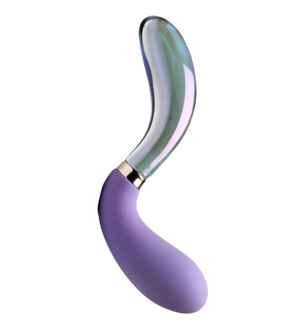 10X Pari Dual Ended Wavy Silicone and Glass Vibrator