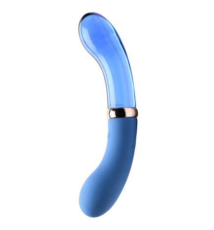 10X Bleu Dual Ended G-Spot Silicone and Glass Vibrator