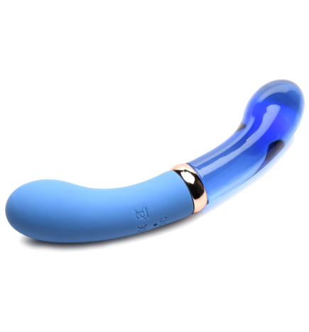 10X Bleu Dual Ended G-Spot Silicone and Glass Vibrator