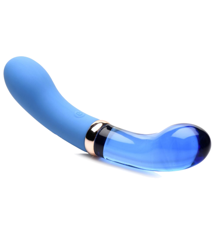 10X Bleu Dual Ended G-Spot Silicone and Glass Vibrator
