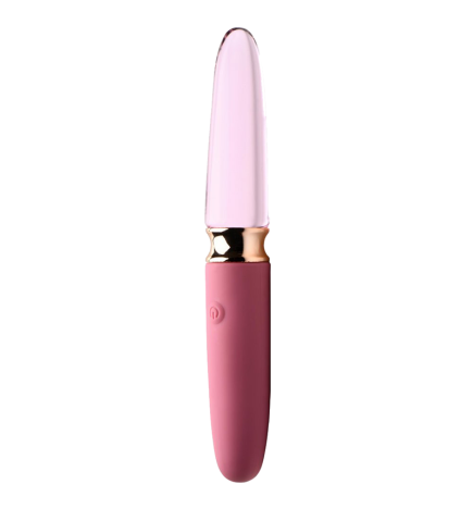 10X Rosé Dual Ended Smooth Silicone and Glass Vibrator