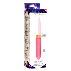 10X Rosé Dual Ended Smooth Silicone and Glass Vibrator