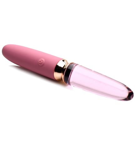 10X Rosé Dual Ended Smooth Silicone and Glass Vibrator
