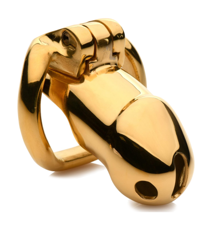 Midas 18K Gold-Plated Locking Chastity Cage