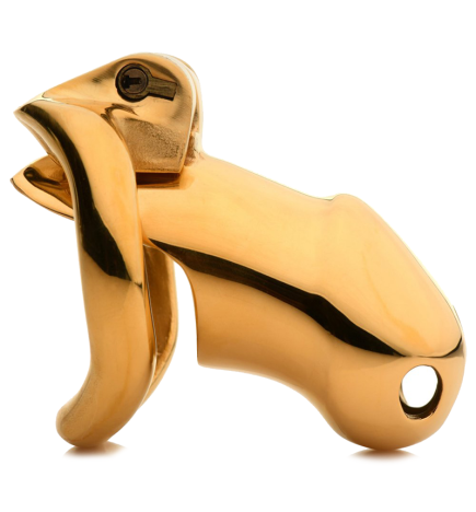 Midas 18K Gold-Plated Locking Chastity Cage