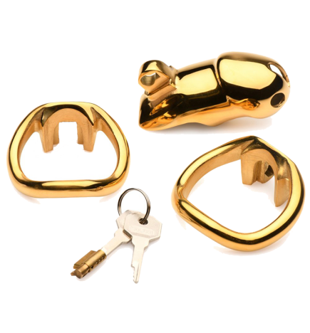 Midas 18K Gold-Plated Locking Chastity Cage
