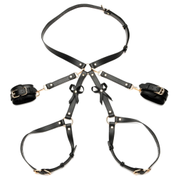 Black Bondage Thigh Harness with Bows