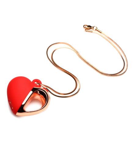 10X Vibrating Silicone Heart Necklace