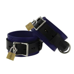 Strict Leather Blue & Black Deluxe Locking Cuffs