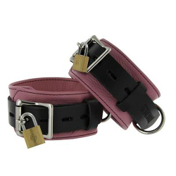 Strict Leather Pink & Black Deluxe Locking Cuffs