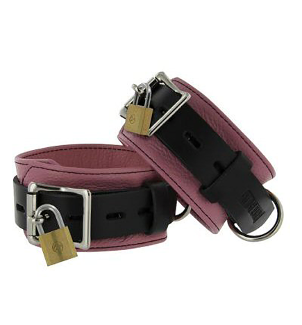 Strict Leather Pink & Black Deluxe Locking Cuffs