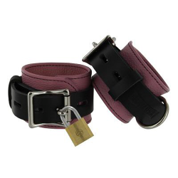Strict Leather Pink & Black Deluxe Locking Cuffs