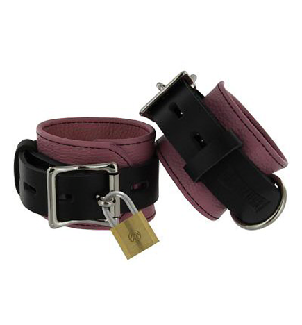 Strict Leather Pink & Black Deluxe Locking Cuffs