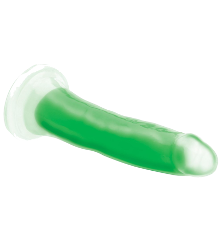 7 Inch Glow-in-the-Dark Silicone Dildo - Green