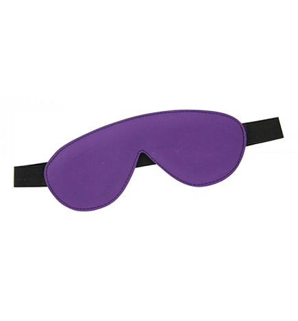 Padded Leather Blindfold - Purple & Black