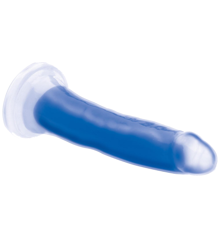 7 Inch Glow-in-the-Dark Silicone Dildo - Blue