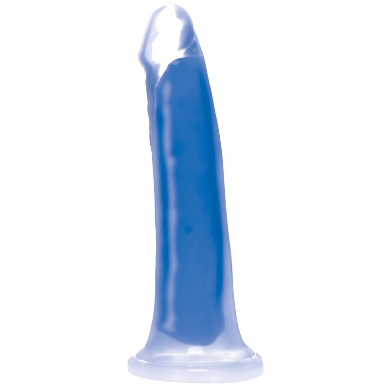 7 Inch Glow-in-the-Dark Silicone Dildo - Blue 7 Inch Glow-in-the-Dark Silicone Dildo - Blue