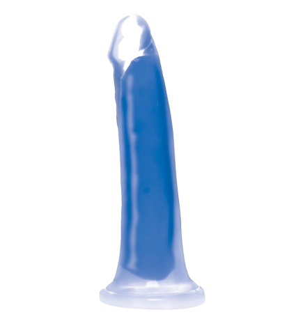 7 Inch Glow-in-the-Dark Silicone Dildo - Blue