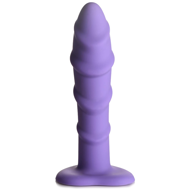 Swirl Silicone Purple Dildo