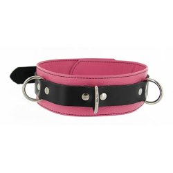 Strict Leather Deluxe Locking Collar - Pink & Black