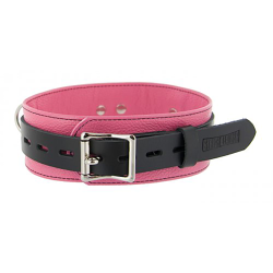 Strict Leather Deluxe Locking Collar - Pink & Black