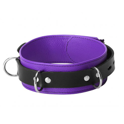 Strict Leather Deluxe Locking Collar - Purple & Black