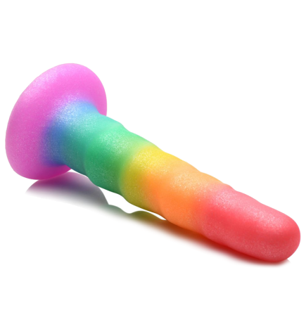 Zigzag Rainbow Silicone Dildo