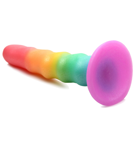 Zigzag Rainbow Silicone Dildo