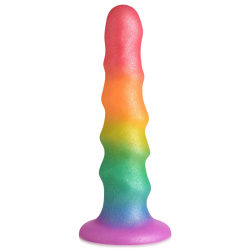 Zigzag Rainbow Silicone Dildo